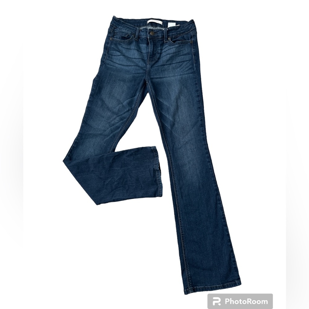 Eunina Mid Rise Boot Cut Dark Wash Denim Blue Jeans size 7